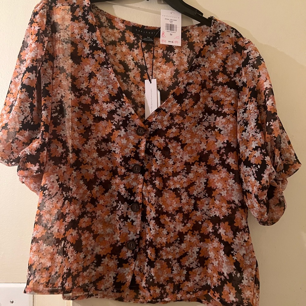 Sanctuary Puff Sleeve Blouse, Harvest, M